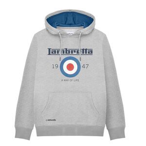 Lambretta Mens AW24 Target Hoodie / Grey Marl